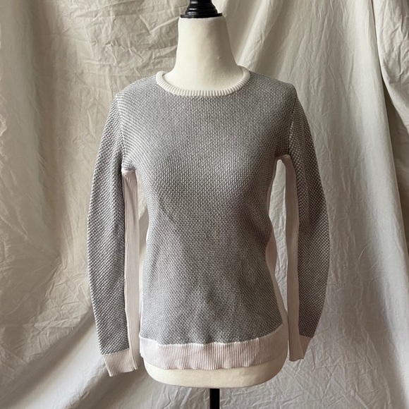 Calvin Klein Gray and White Sweater